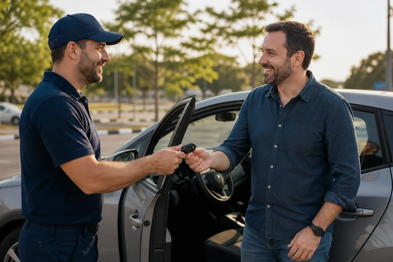 Chaveiro utilizando ferramentas para abrir um carro em Ourinhos.